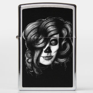 Snoep Skull Day of the Dead Girl Drawing Zippo