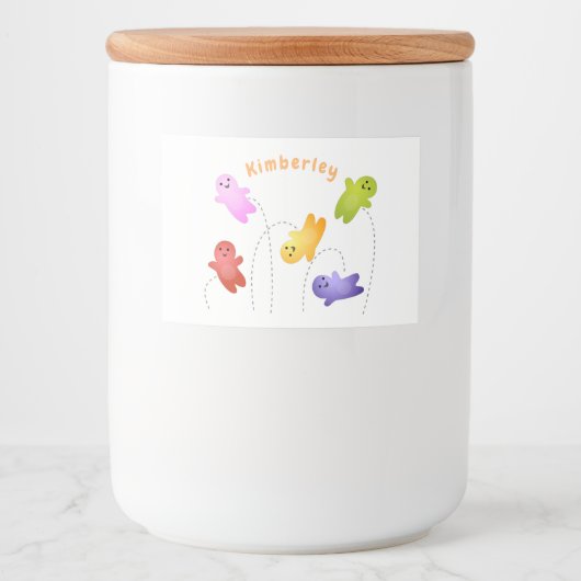 Snoep snoepjes cartoon voedselcontainer etiket (Voorkant)