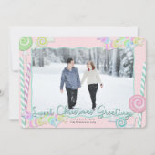 Snoep snoepjes met kerst Foto Feestdagenkaart (Voorkant)