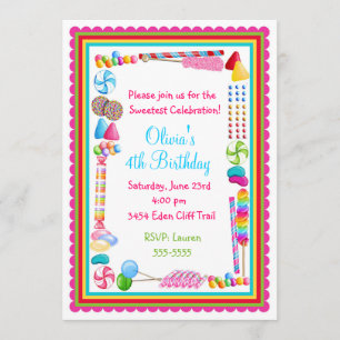 Snoep Sprinkle Birthday Uitnodigingen