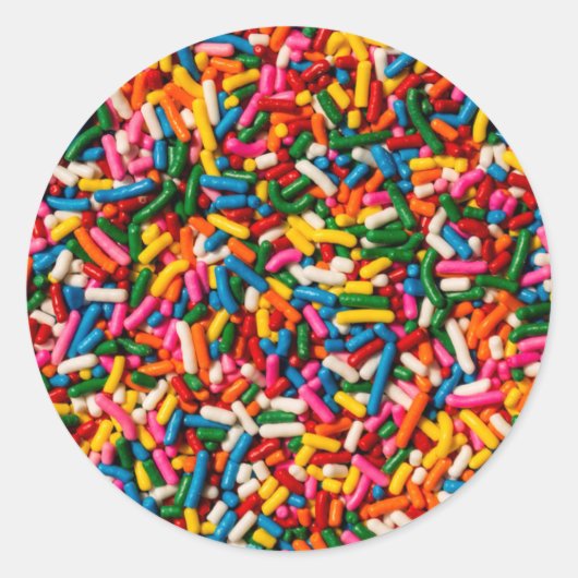 Snoep Sprinkles Ronde Sticker (Voorkant)