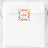 Snoep Stippen Gepersonaliseerde Monogram Sticker (Tas)