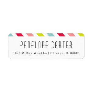 Snoep streep return-adreslabels etiket