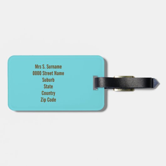 Snoep stripe  monogram bagagelabel (Achterkant horizontaal)