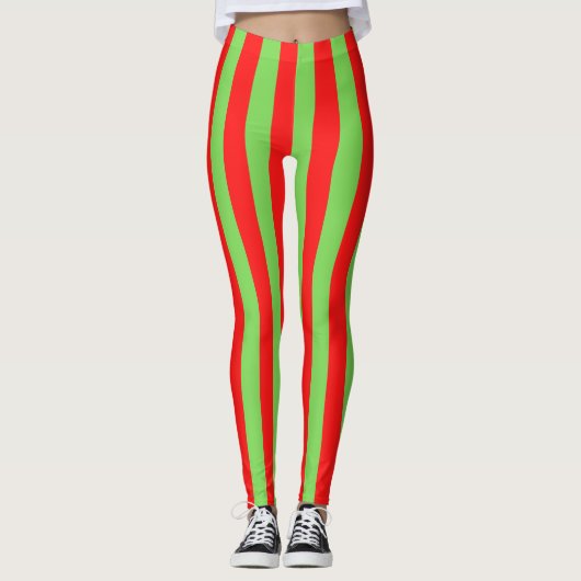Snoep Stripe Red Green Leggings (Voorkant)