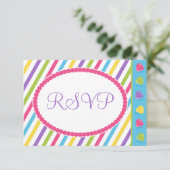 Snoep Stripes Bat Mitzvah RSVP (Staand voorkant)