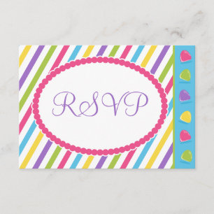 Snoep Stripes Bat Mitzvah RSVP Kaartje