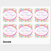 Snoep Stripes Bat Mitzvah Vierkante Sticker (Vel)