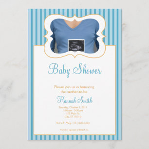Snoep Stripes - Foto Baby shower BO Kaart