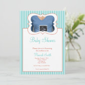 Snoep Stripes - Foto Baby shower TR Kaart (Staand voorkant)