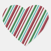 Snoep Stripes Glitter Hart Sticker (Voorkant)