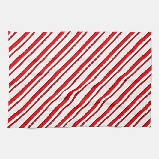 Snoep Stripes, pepermunt, rood en wit Theedoek (Horizontaal)