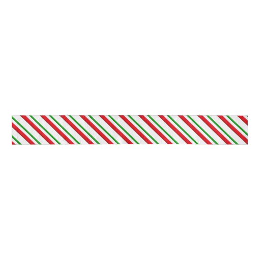 Snoep Stripes, rood, groen en wit Grosgrain Lint (Voorkant)