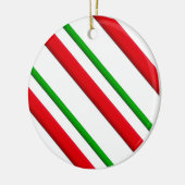Snoep Stripes, rood, groen en wit Keramisch Ornament (Links)