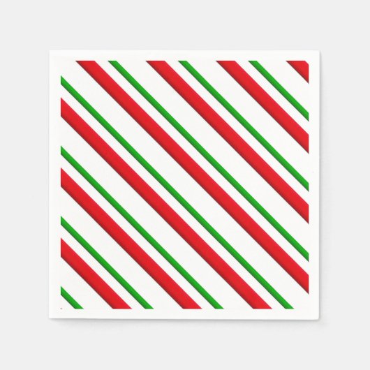 Snoep Stripes, rood, groen en wit Servet (Voorkant)