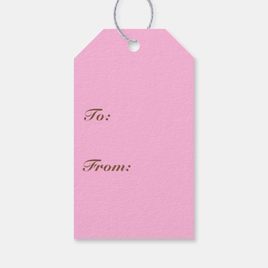 Snoep Stripes, roze en chocoladebruin Cadeaulabel (Achterkant)