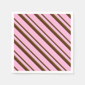Snoep Stripes, roze en chocoladebruin Servetten (Voorkant)