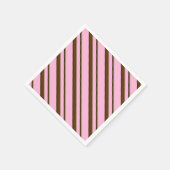 Snoep Stripes, roze en chocoladebruin Servetten (Hoek)
