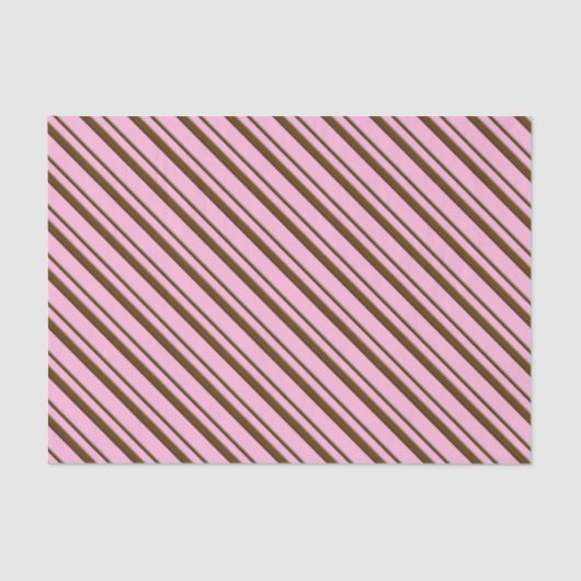 Snoep Stripes, roze en chocoladebruin Tissuepapier (Voorkant)