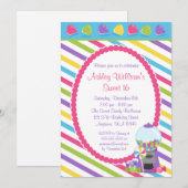 Snoep Stripes Sweet 16 Verjaardag Kaart (Voorkant / Achterkant)