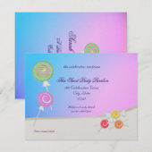 Snoep Sweet Blue Raspberry Bat Mitzvah Kaart (Voorkant / Achterkant)