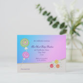 Snoep Sweet Blue Raspberry Bat Mitzvah Kaart (Staand voorkant)