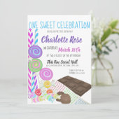 Snoep Sweet eerste verjaardagsfeestje Kaart (Staand voorkant)