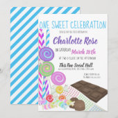 Snoep Sweet eerste verjaardagsfeestje Kaart (Voorkant / Achterkant)