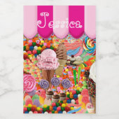 Snoep Sweet Sixteen Ice Cream Monogram Voedselcontainer Etiket (Enkel label)