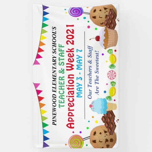 Snoep Sweet Theme Teacher Appreciation Week Banner (Verticaal)