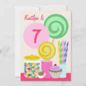 Snoep & Sweets Birthday Party Invitation Kaart (Voorkant)