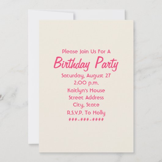 Snoep & Sweets Birthday Party Invitation Kaart (Achterkant)