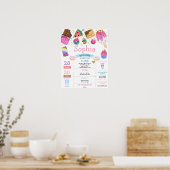 Snoep Sweets Girl First Birthday Milestone Poster (Keuken)