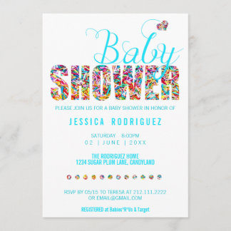 Snoep Theme Baby shower Party Het is een jongen Kaart