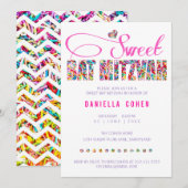 Snoep Theme BAT MITZVAH Birthday Uitnodiging (Voorkant / Achterkant)