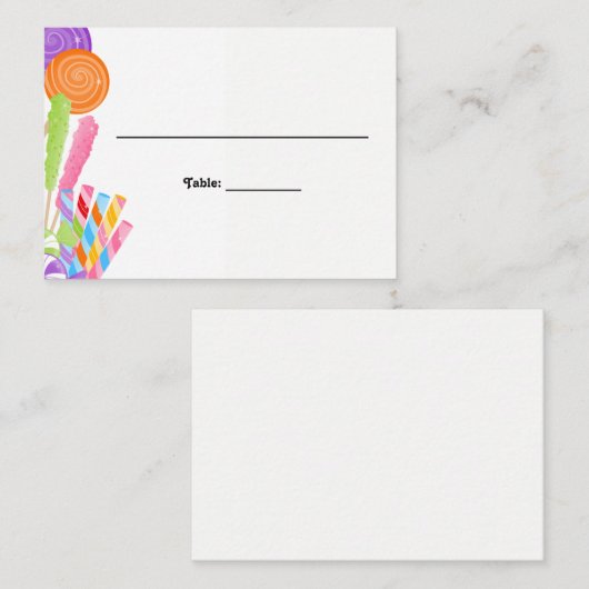 Snoep Theme Bat Mitzvah Zitkaart Plaatskaartje (Voorkant / Achterkant)