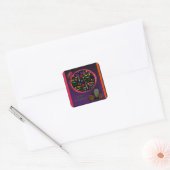 Snoep, Tombstone en Jack o' Lantern Vierkante Sticker (Envelop)