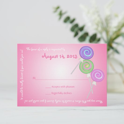 Snoep Treasures Message Text Response Kaart (Staand voorkant)