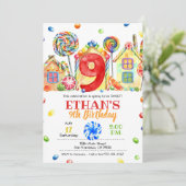 Snoep van Candyland Uitnodiging tot het indienen v (Staand voorkant)