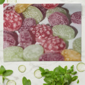 Snoep van harde vruchten, gemorst, van pot - Keuke Theedoek (Gevouwen)