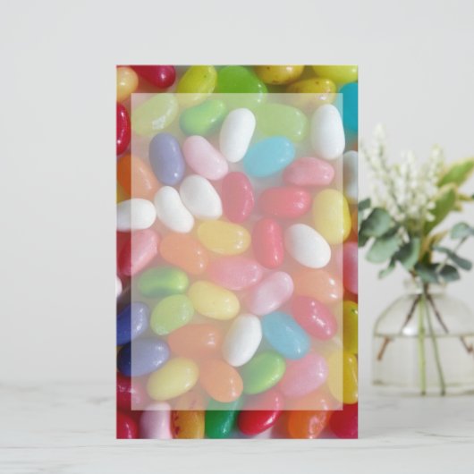 Snoep van kleurrijke geleibonen briefpapier (Staand voorkant)