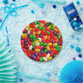 Snoep van kleurrijke geleiproducten papieren bordje (Feest)