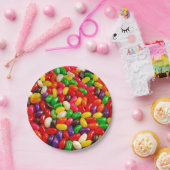 Snoep van kleurrijke geleiproducten papieren bordje (Feest)