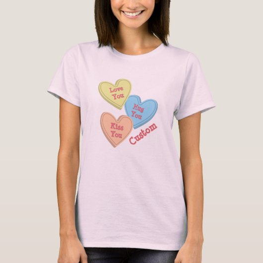 Snoep van Liefde Harten Sjabloon T-shirt (Voorkant)