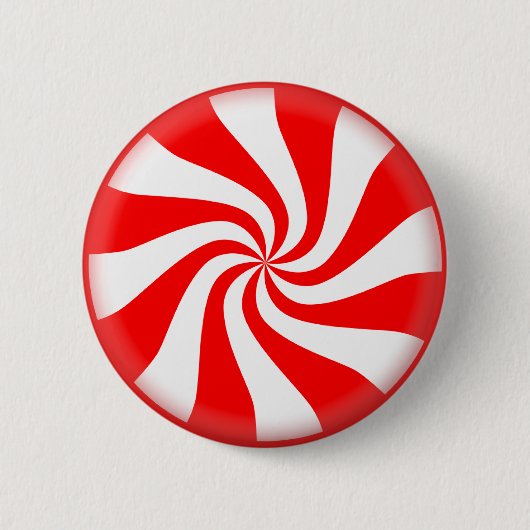 Snoep van rode peppermint ronde button 5,7 cm (Voorkant)