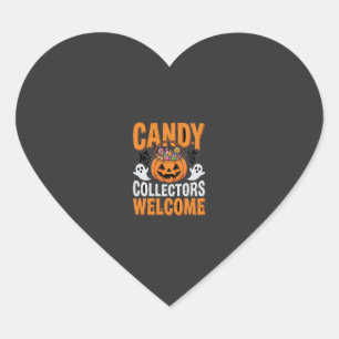 Snoep Verzamelende Halloween Pompoen Hart Sticker