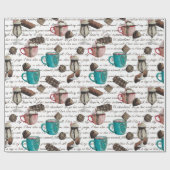 Snoep voor cacaomarshmallows winter cadeaupapier (Vlak)