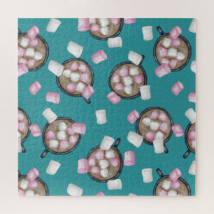 Snoep voor cacaomarshmallows winter legpuzzel