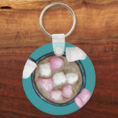 Snoep voor cacaomarshmallows winter sleutelhanger (Voorkant)