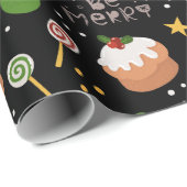 Snoep voor prettige kerstfeestjes cadeaupapier (Rol Hoek)